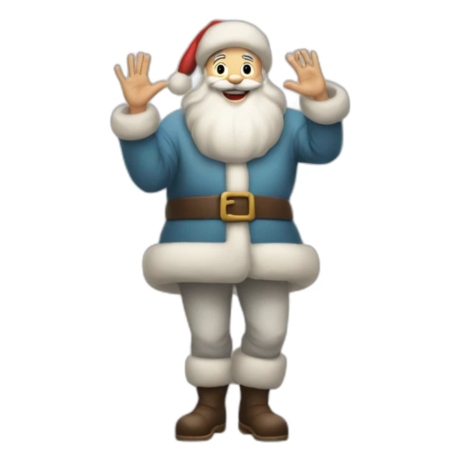 Full height Actively gesturing with hands pale skin Santa Claus sticker