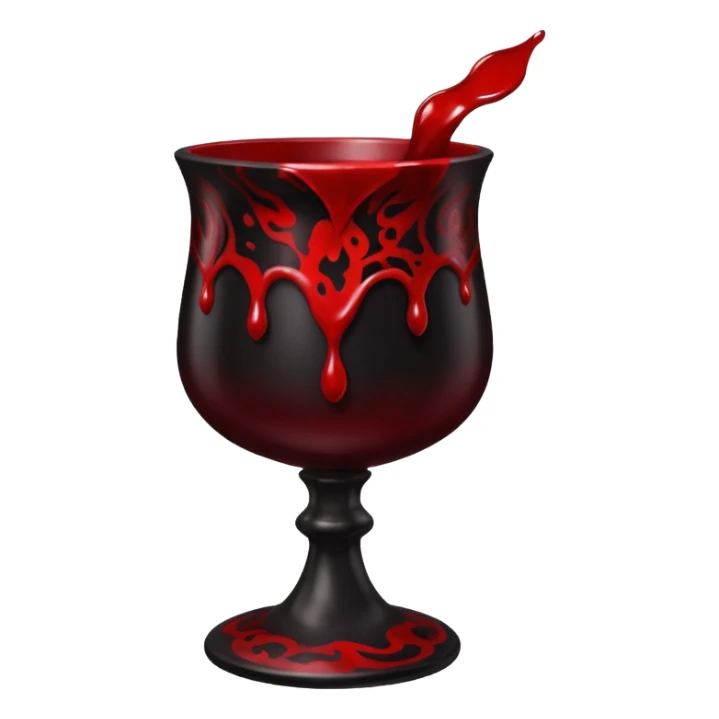 Chalice filled with dark liquid resembling blood and ink, sensual ritual sticker