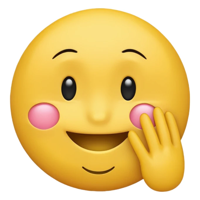 Yellow Standard smiley emoji blushing and hiding face with hands sticker