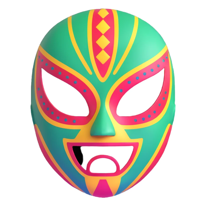 luchador ski mask, colorful mexican wrestling mask sticker