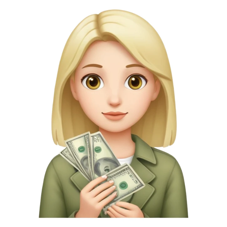 girl with money  sticker