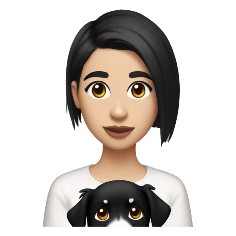 Dua lipa holding a short haired border collie sticker
