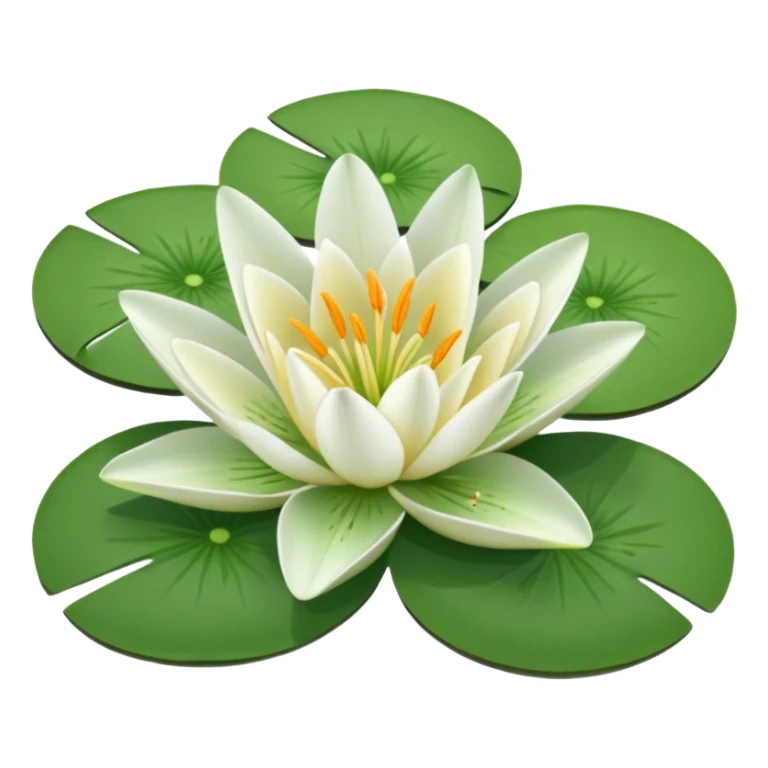 a pretty lily flower on a green circle lilypad sticker