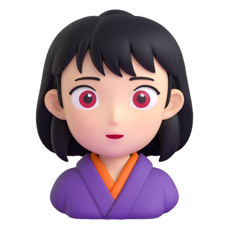 Japanese anime inspired character with exaggerated features sticker