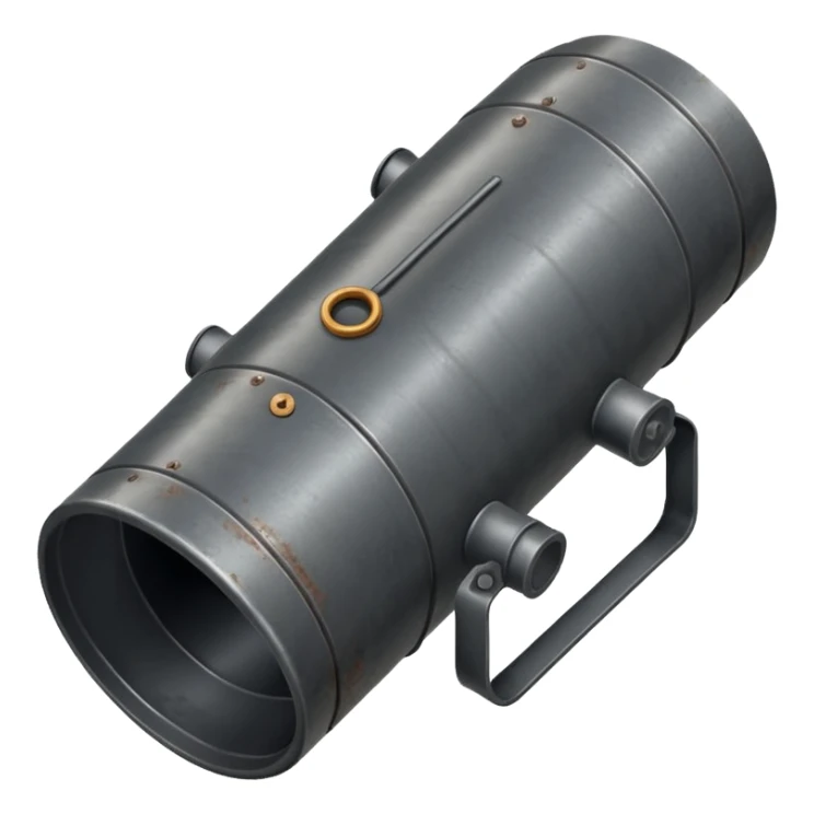 generate a realistic elongated anti-tank mine that can be carried by a drone sticker