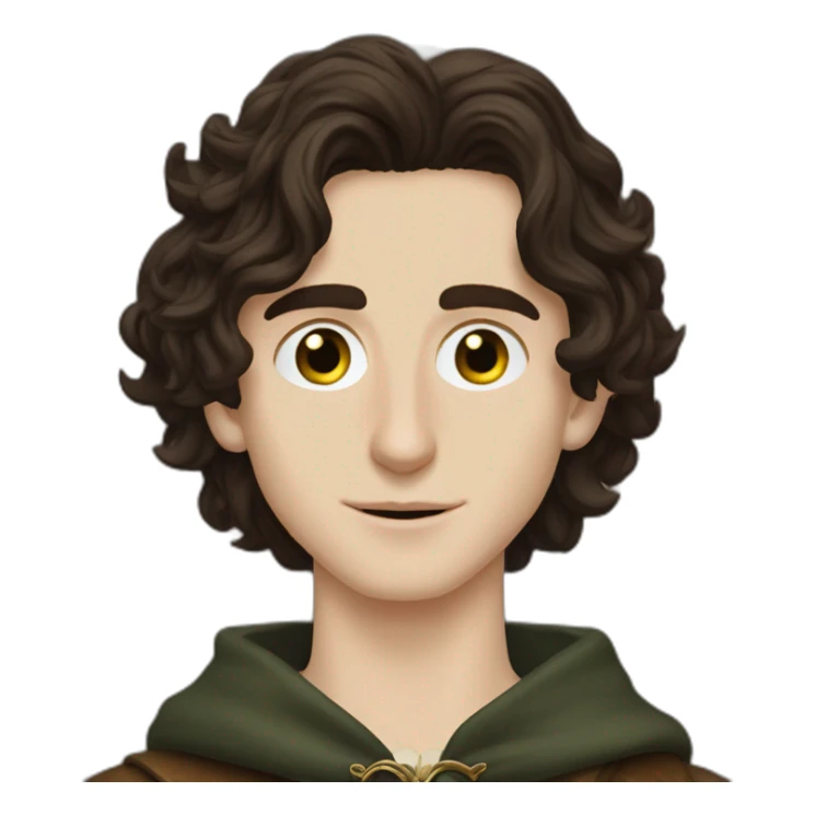Timothee chalamet as a lord of the rings character sticker
