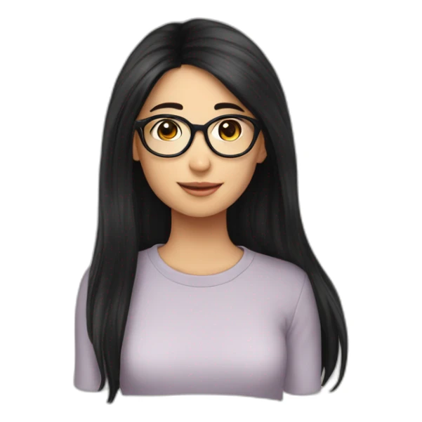 FCB girl long black hair with glasses d sticker