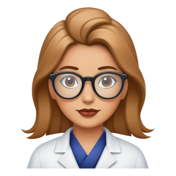 Female barber long hair and glasses  sticker