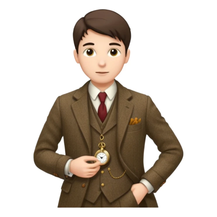 Old british vibe suit youngh man sticker