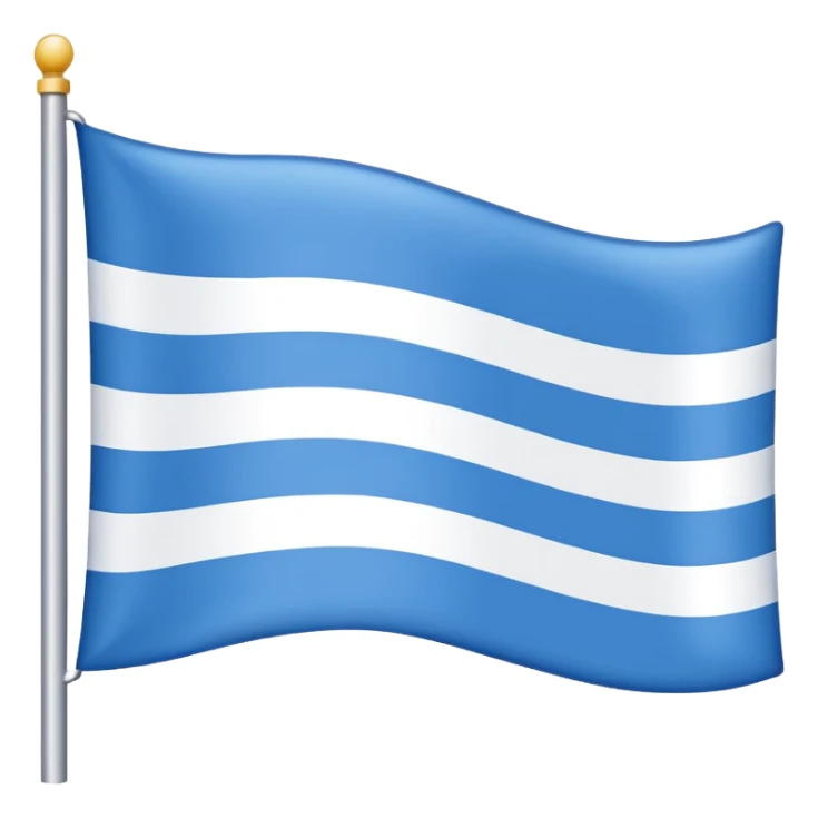 emoji Flag with 3 simple  horizontal lines: white, blue, white, equal one to another sticker