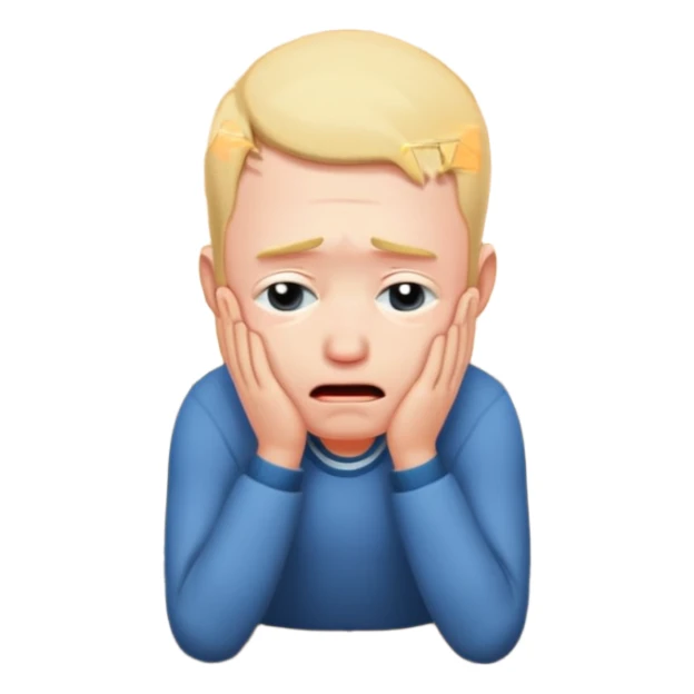 Crying male banging on the floor sticker