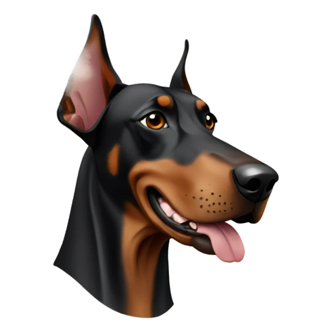 Doberman with brown cylinder in mouth. Smoke coming from cylinder  sticker