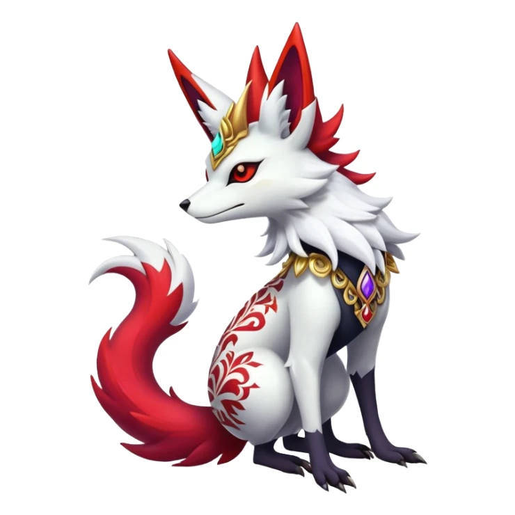 Shiny Exotic Gothic Braixen-Zoroark-Zangoose-hybrid-creature sticker