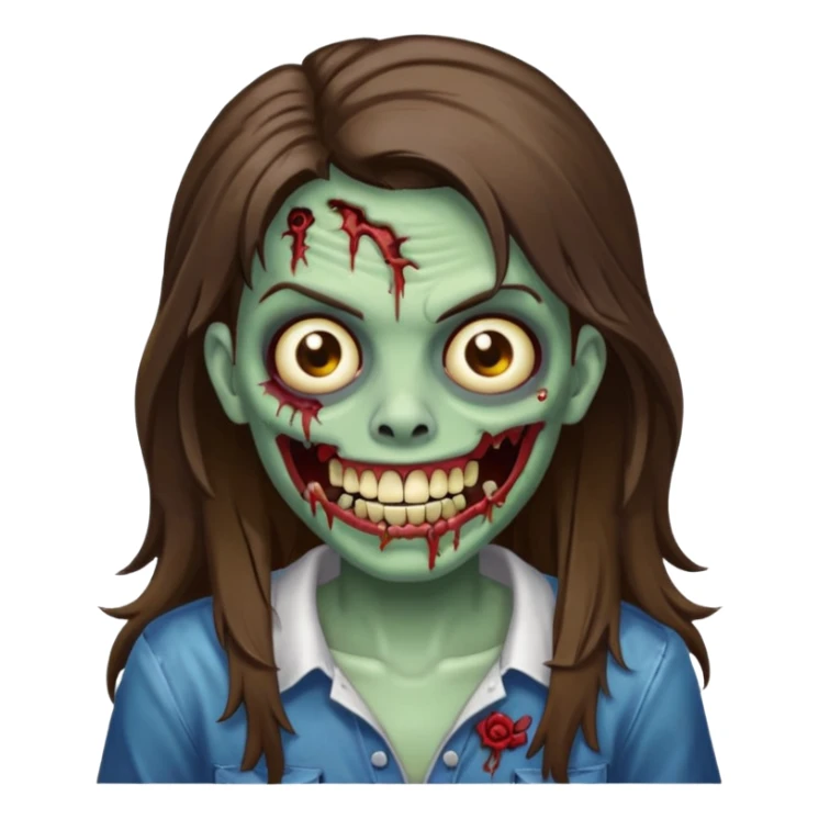 zombie with Brunette  hair and grillz  sticker