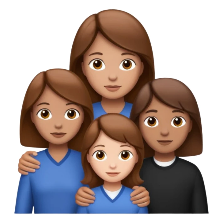 White family with brown hair sticker