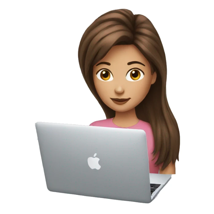 brown hair-girls-with-MacBook sticker