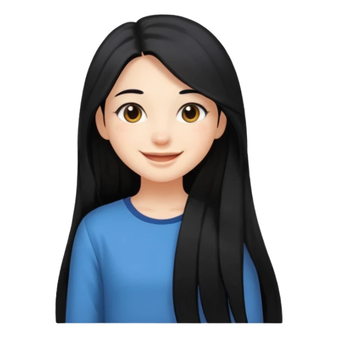 Girl with black and long hair with aesthetic clothes  sticker