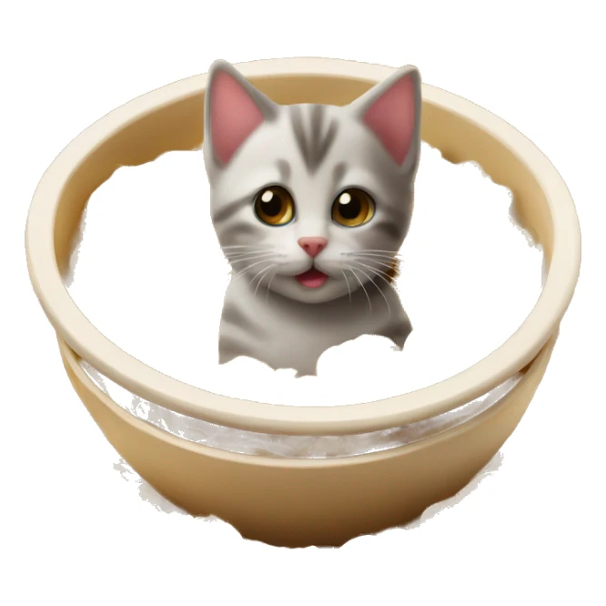 Kitten in lo mein pasta in a bowl  sticker