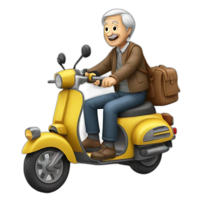 Un vieux sur un scooter sticker