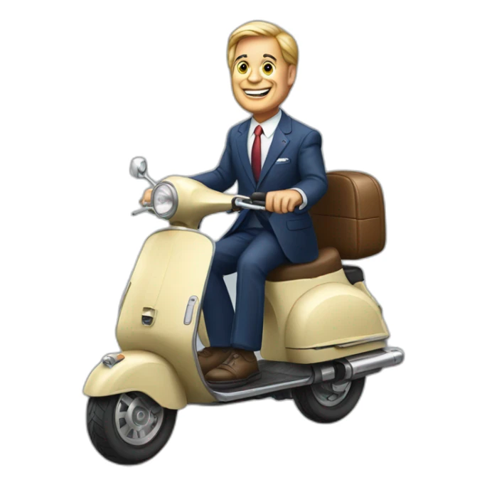 President Holland on his scooter sticker