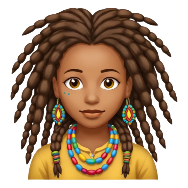Woman with colorful beads in dreadlocks sticker