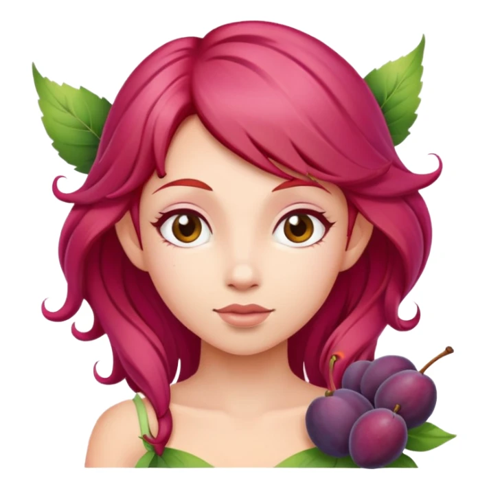 fairy with plums red hair wearing pink sticker