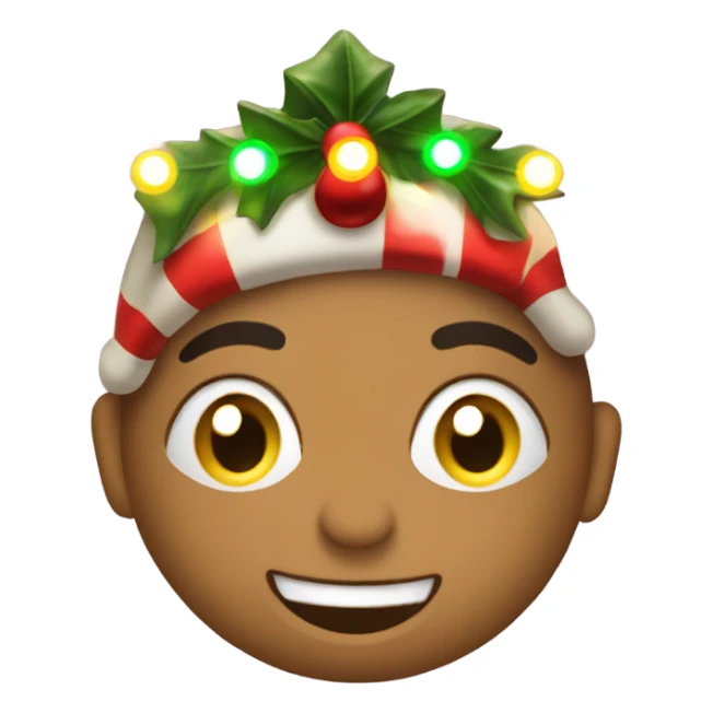 Show me an emoji that is a Christmas card with lights  sticker