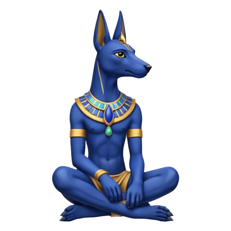 Ancient style lapis adorned rugged anubis young staged formally sitting posed  sticker