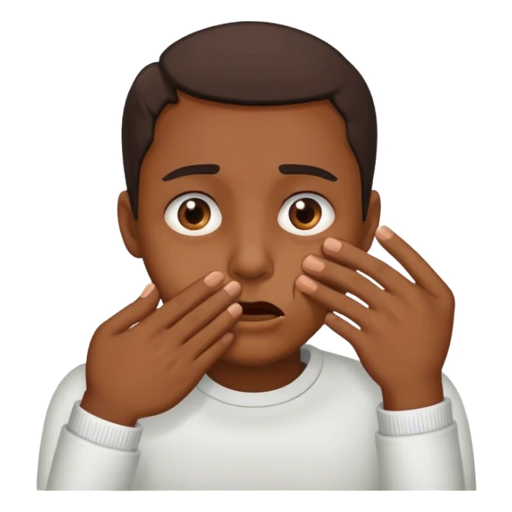 His eyes were tearing up and he put his hand over his mouth. sticker