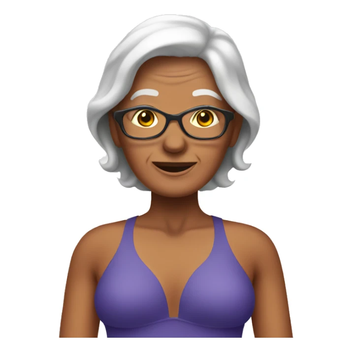 senior woman in swimsuit sticker