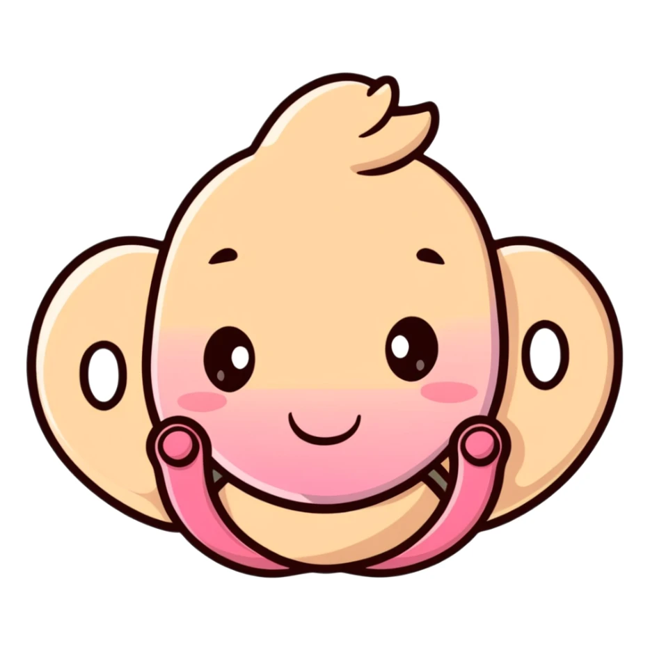 baby pacifier with pink gradient and beige colors sticker