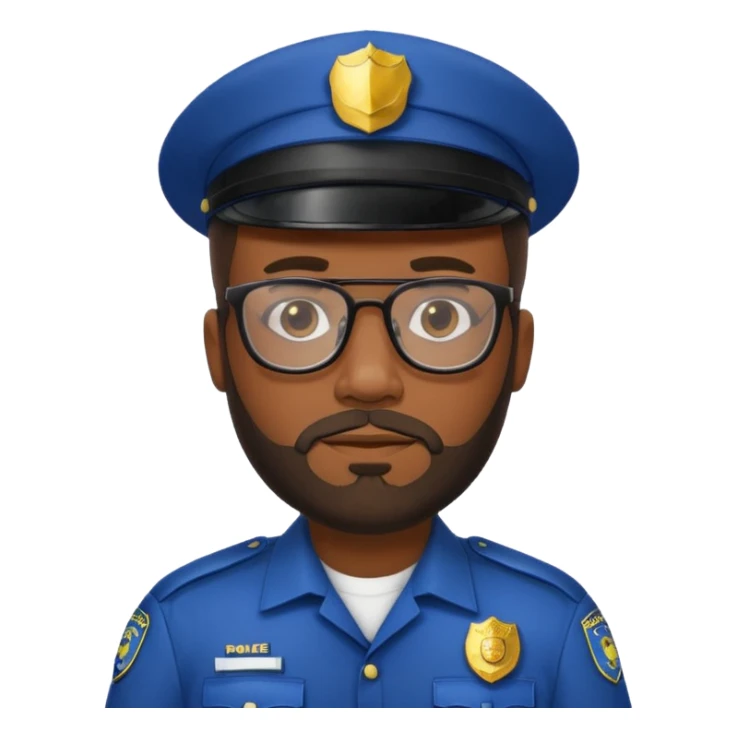 Police officer with glasses and beards black man sticker