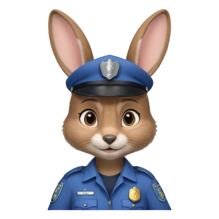 Judy Hopps with big ears (gray female rabbit with a police suit, without a cap) from the Zootopia Disney movie sticker