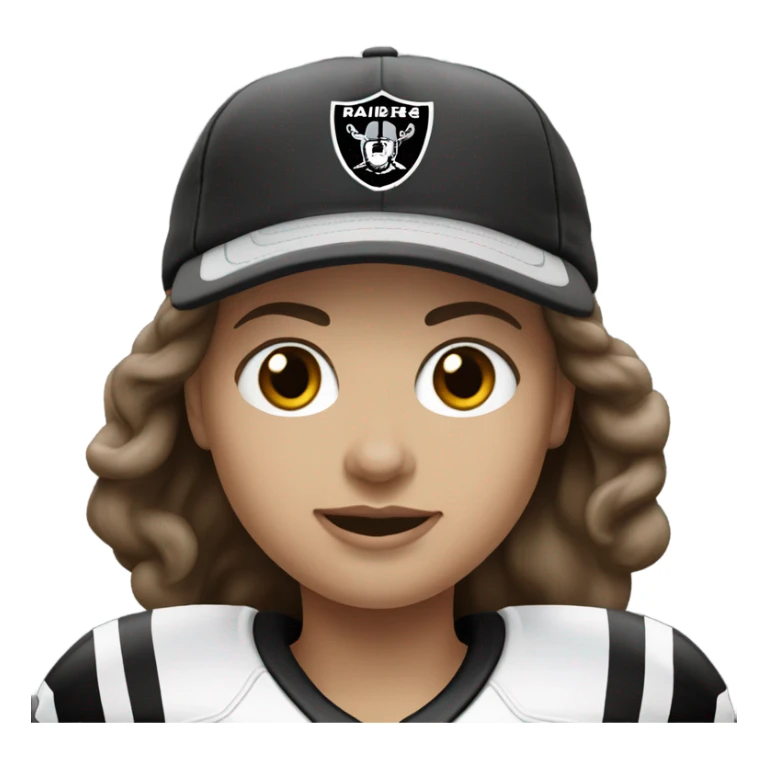 Raiders fan white female with brown hair  sticker