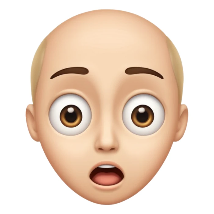 surprised face emoji, wide eyes and open mouth sticker