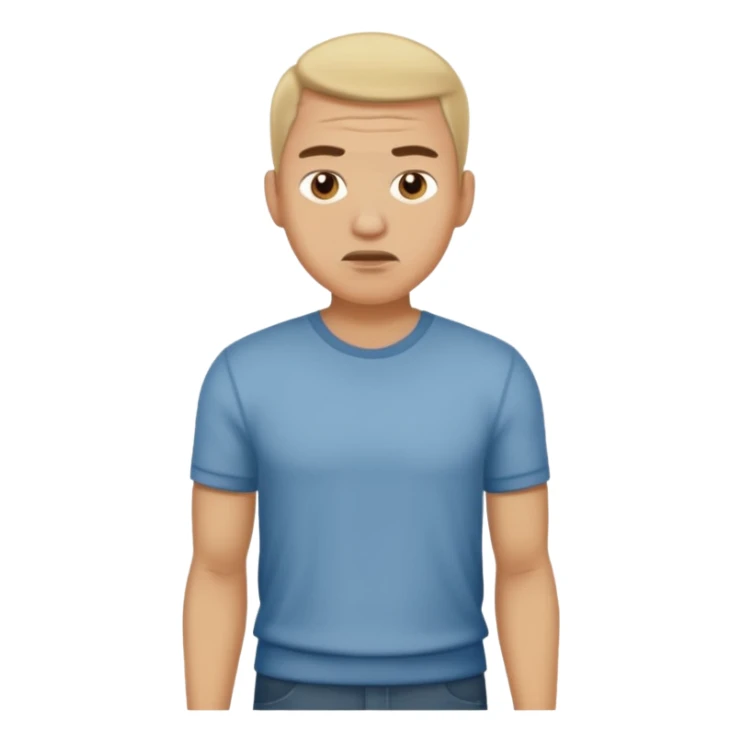 ligth man casual wear disgusted face full body sticker