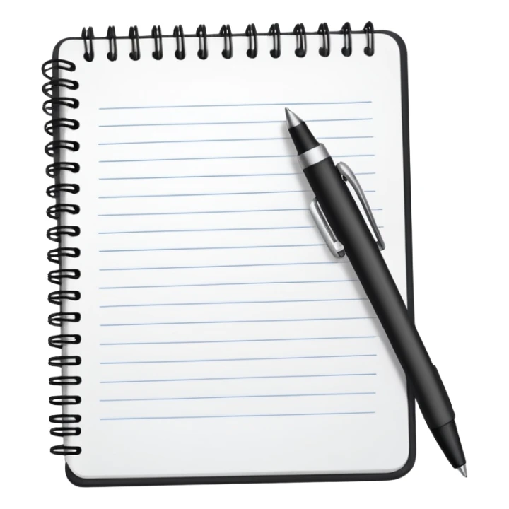 libreta con pluma escribiendo sticker