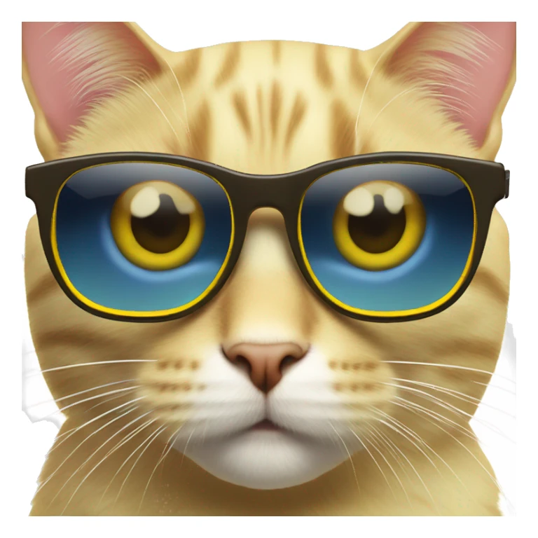 face Cat yellow with sunglases Tug life sticker