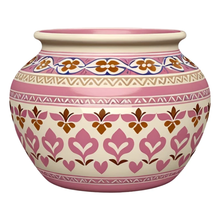 Pink, white and beige Talavera pot sticker