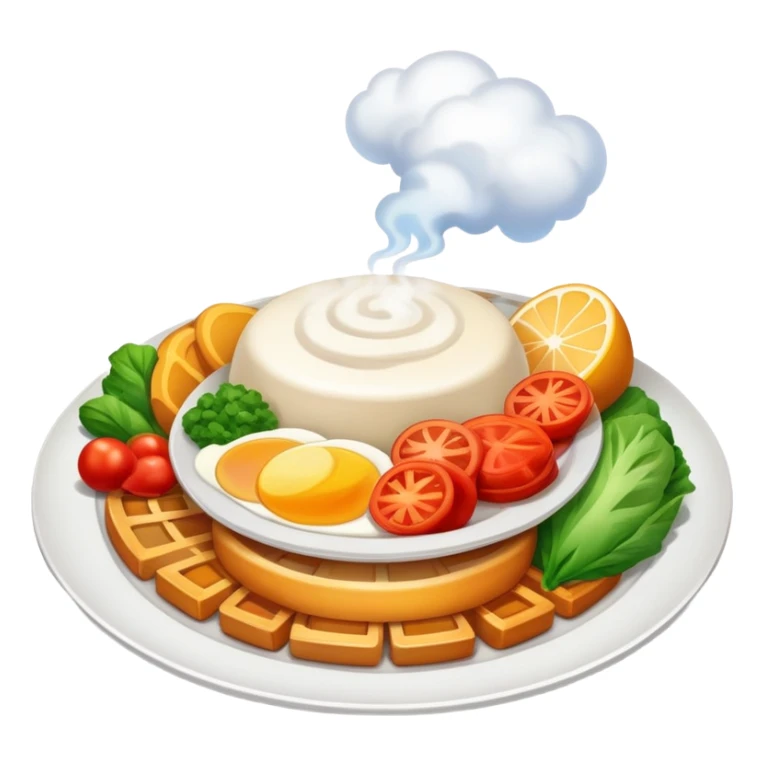 delicious food plate with steam sticker
