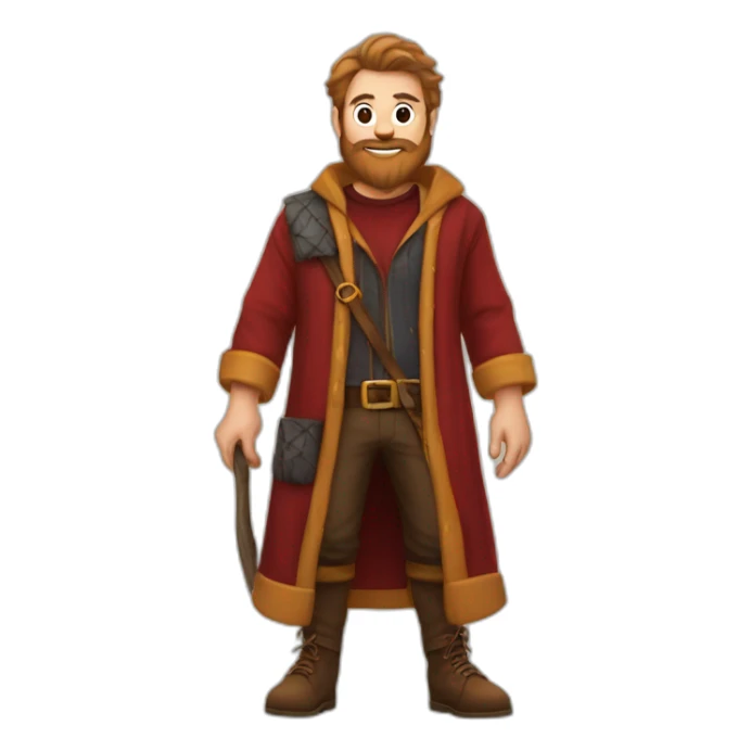 lumberjack in hogwarts robes sticker