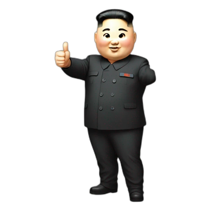 extreme fat Kim jong un giving you a thumbs up sticker