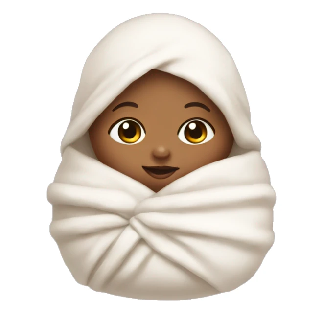 Swaddled baby with heart eyes sticker