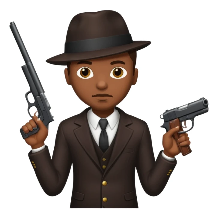 African American gangster terrorist with a gun sticker
