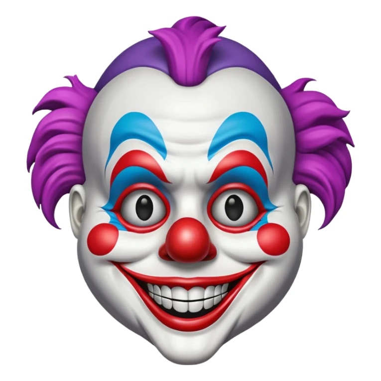 Mask – Painted clown mask with wide grin sticker
