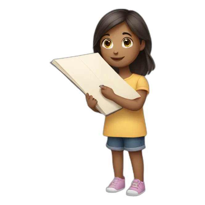 cute girl holding a page writing goodnight sticker
