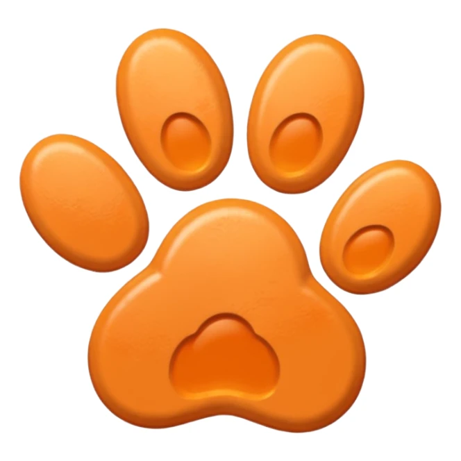 a pale pastel orange pawprint sticker