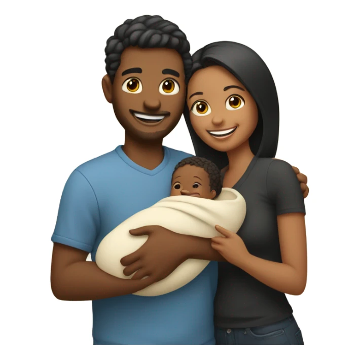 couple with baby sticker
