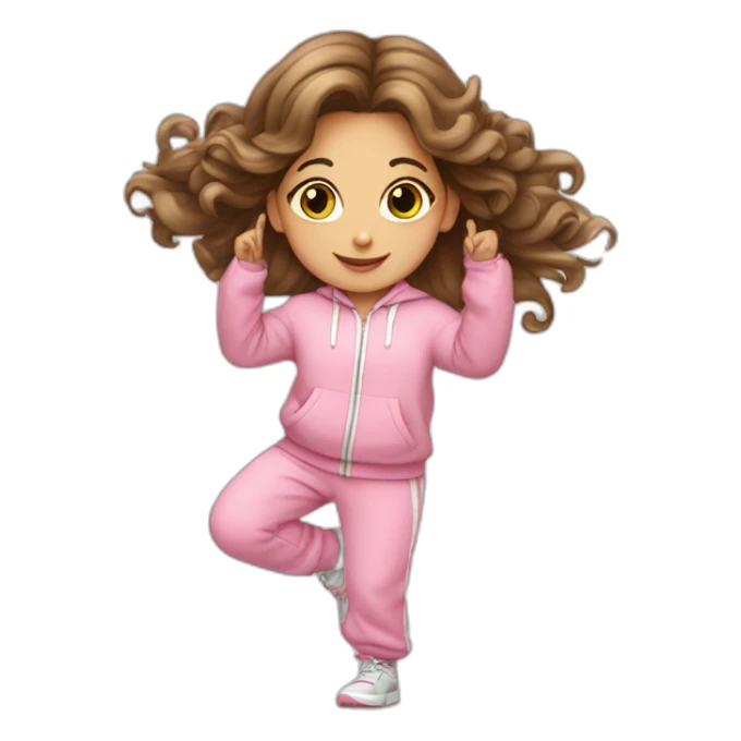 dancing-brown-haired-white-girl-pink-oversize-tracksuit sticker