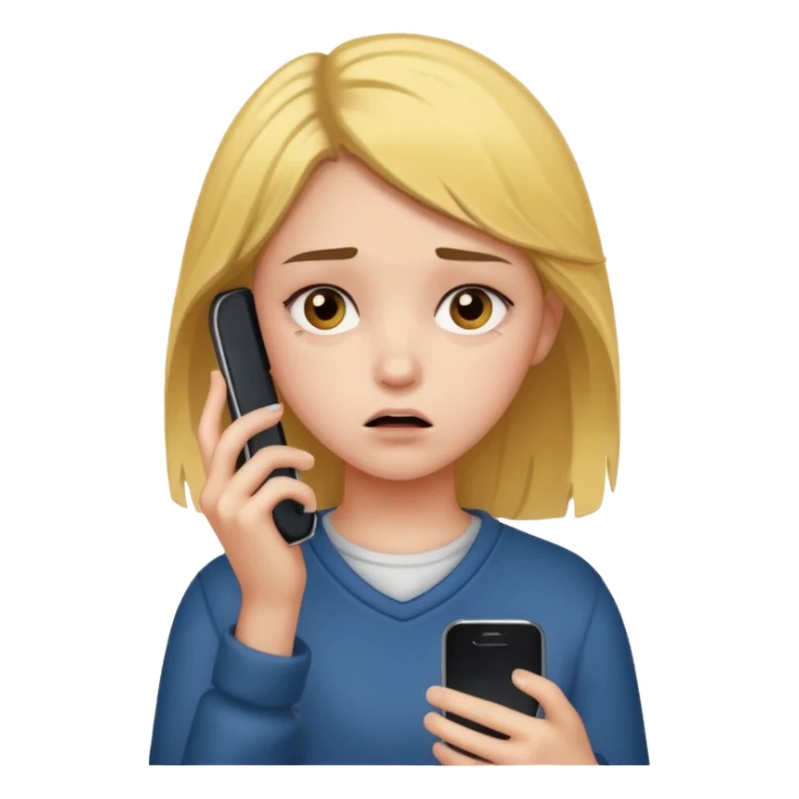 dramatic teenager holding a phone sticker